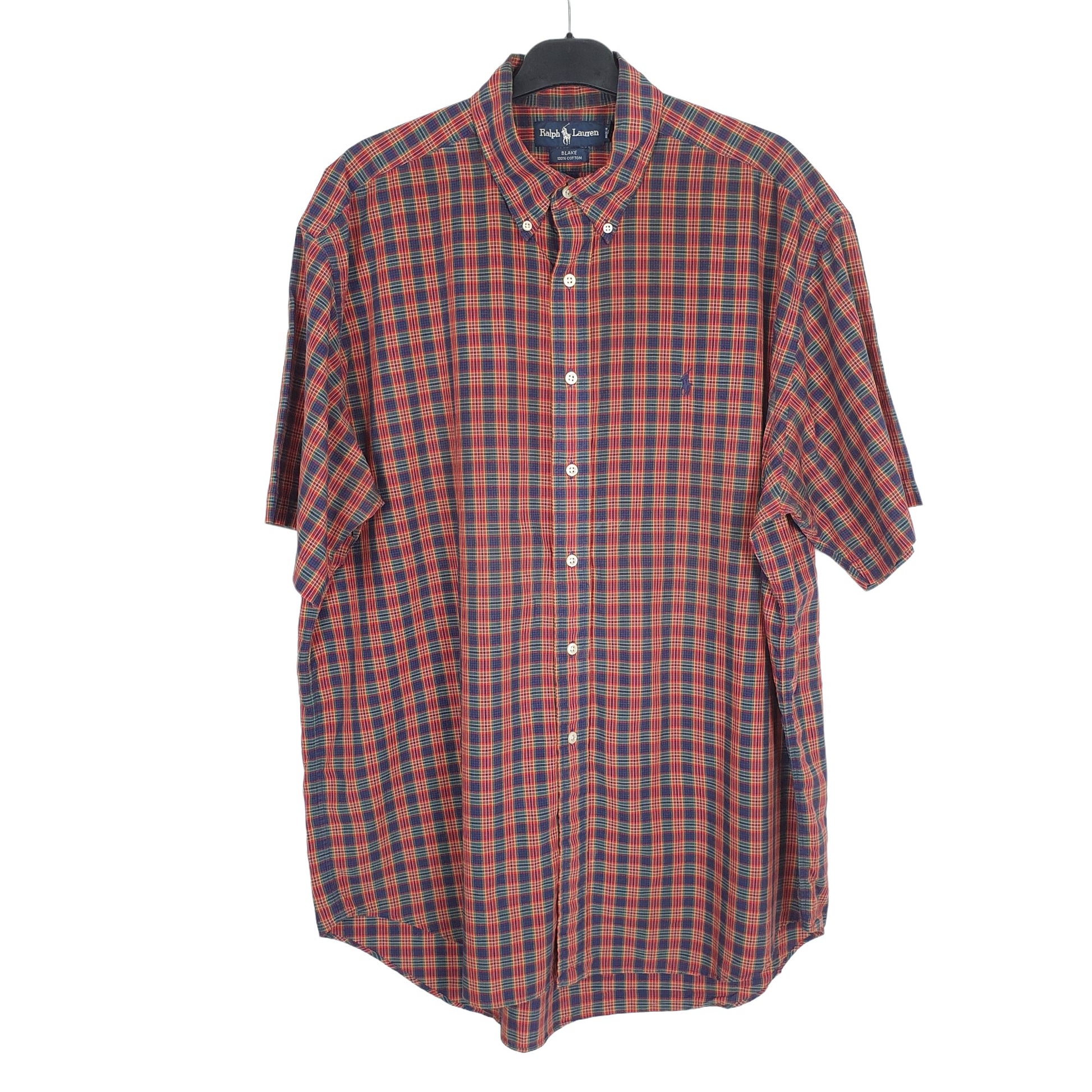 Ralph Lauren Short Sleeve Blake Fit Check Shirt Red