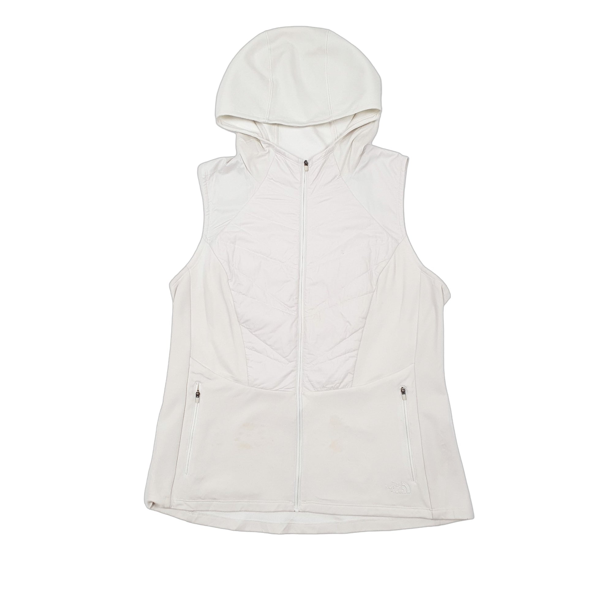 Womens Cream The North Face Hoodie Quilted Flashdry Gilet Jumper