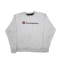 Mens Grey Champion Spellout Crewneck Jumper