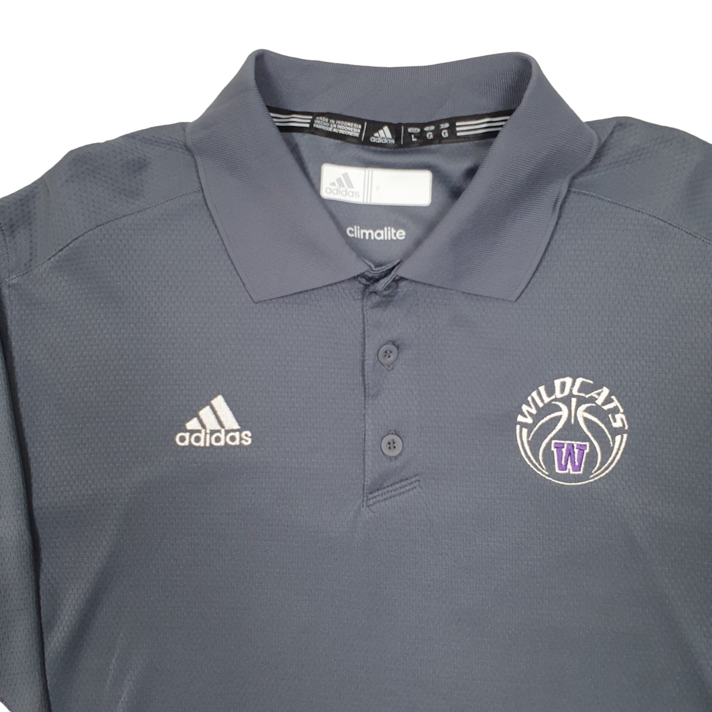 Adidas Wildcats Long Sleeve Polo Shirt Grey