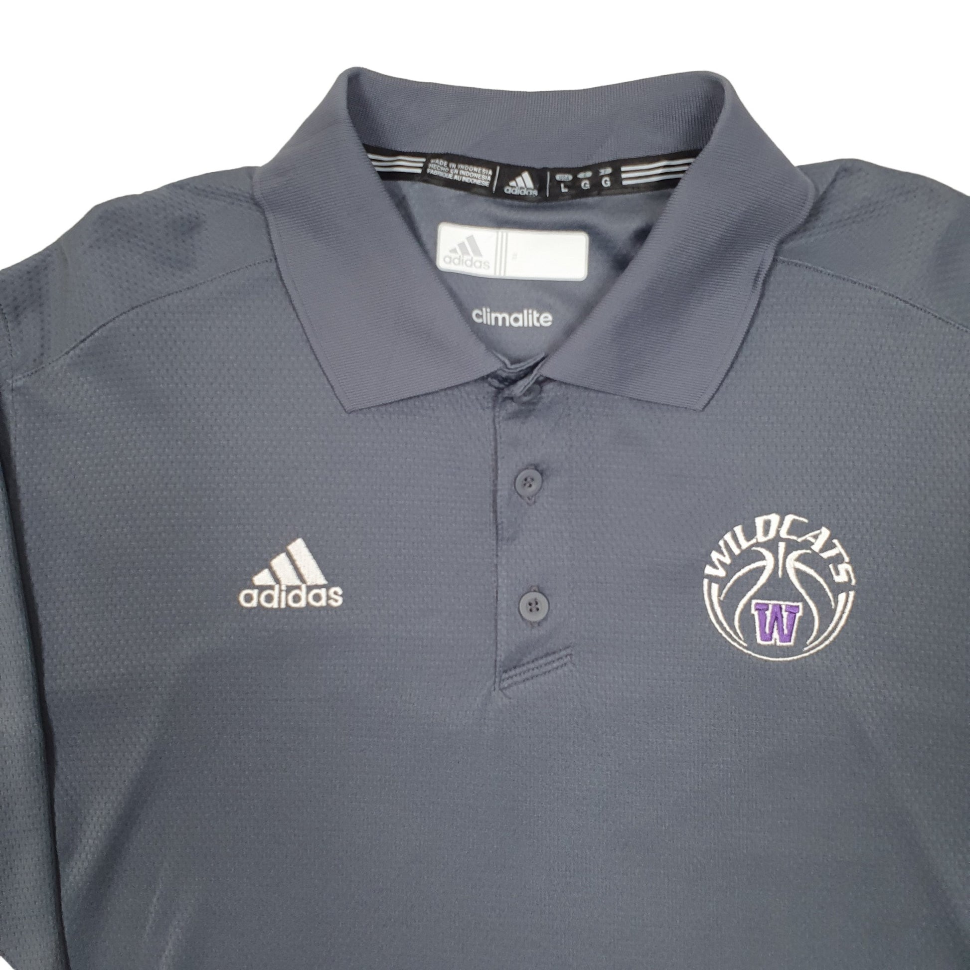 Adidas Wildcats Long Sleeve Polo Shirt Grey