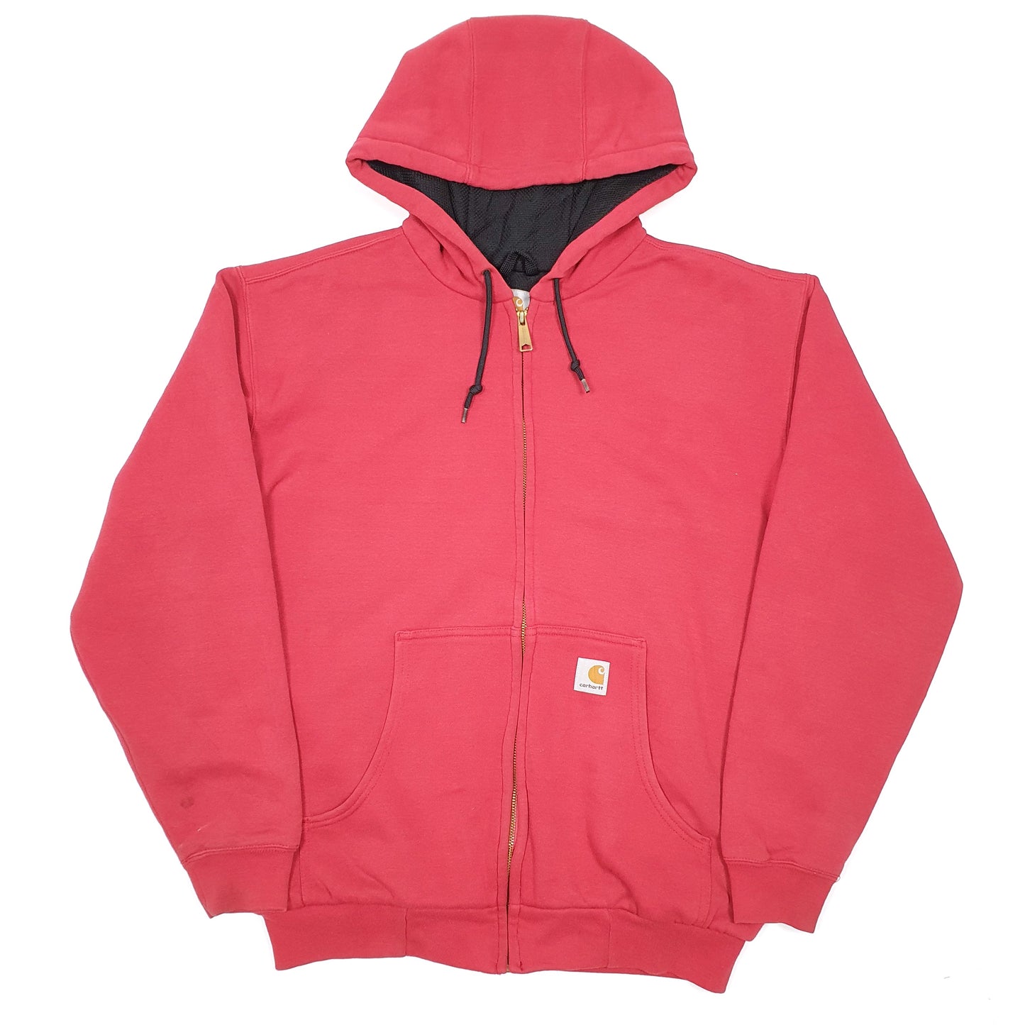 Mens Red Carhartt Hoodie Thermal Lined Full Zip Jumper