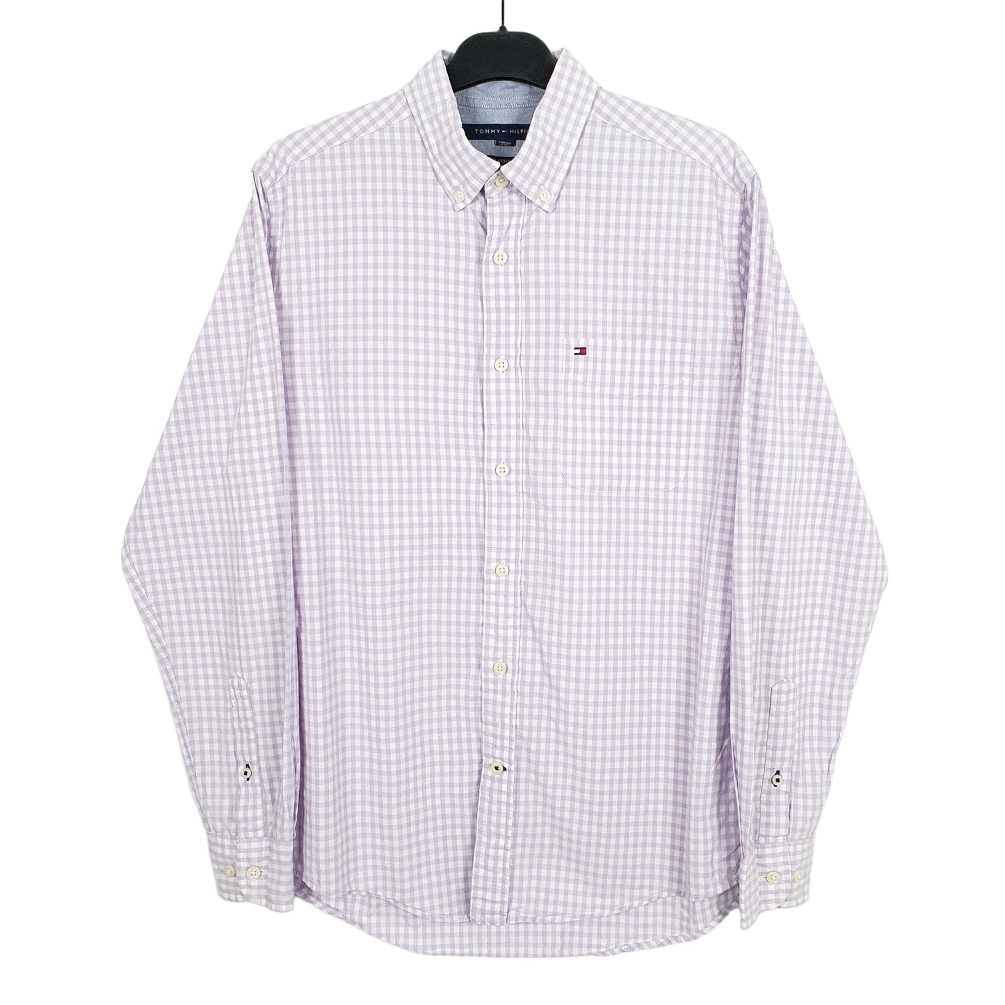 Tommy Hilfiger Long Sleeve Classic Fit Check Shirt Purple