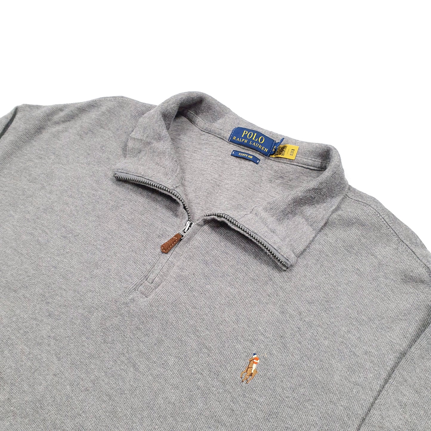 Polo Ralph Lauren Estate Rib Quarter Zip XL Grey