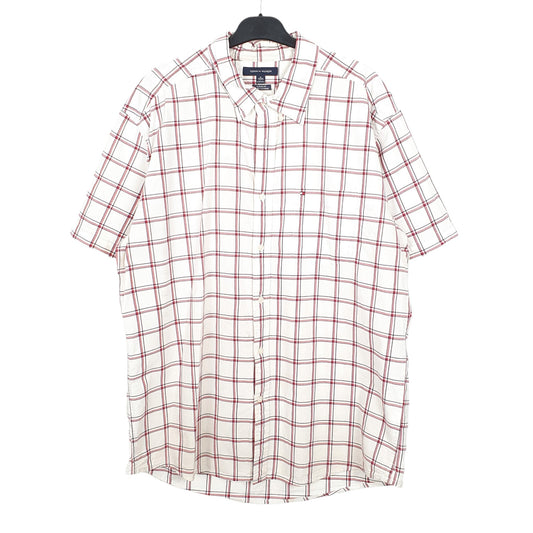 Tommy Hilfiger Short Sleeve Classic Fit Check Shirt Cream