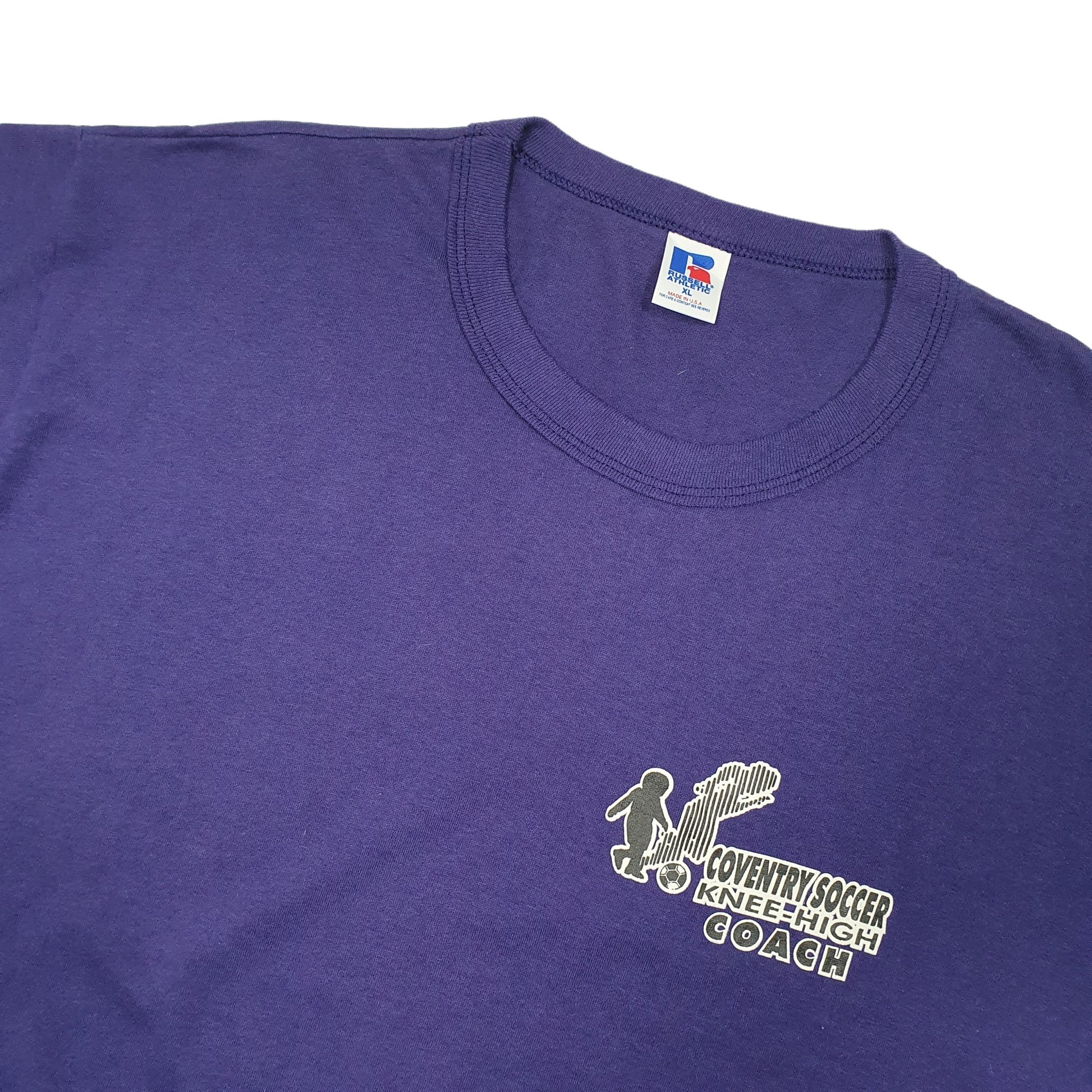 Russell Athletic Coventry Kids Soccer Coach USA Short Sleeve T Shirt Purple