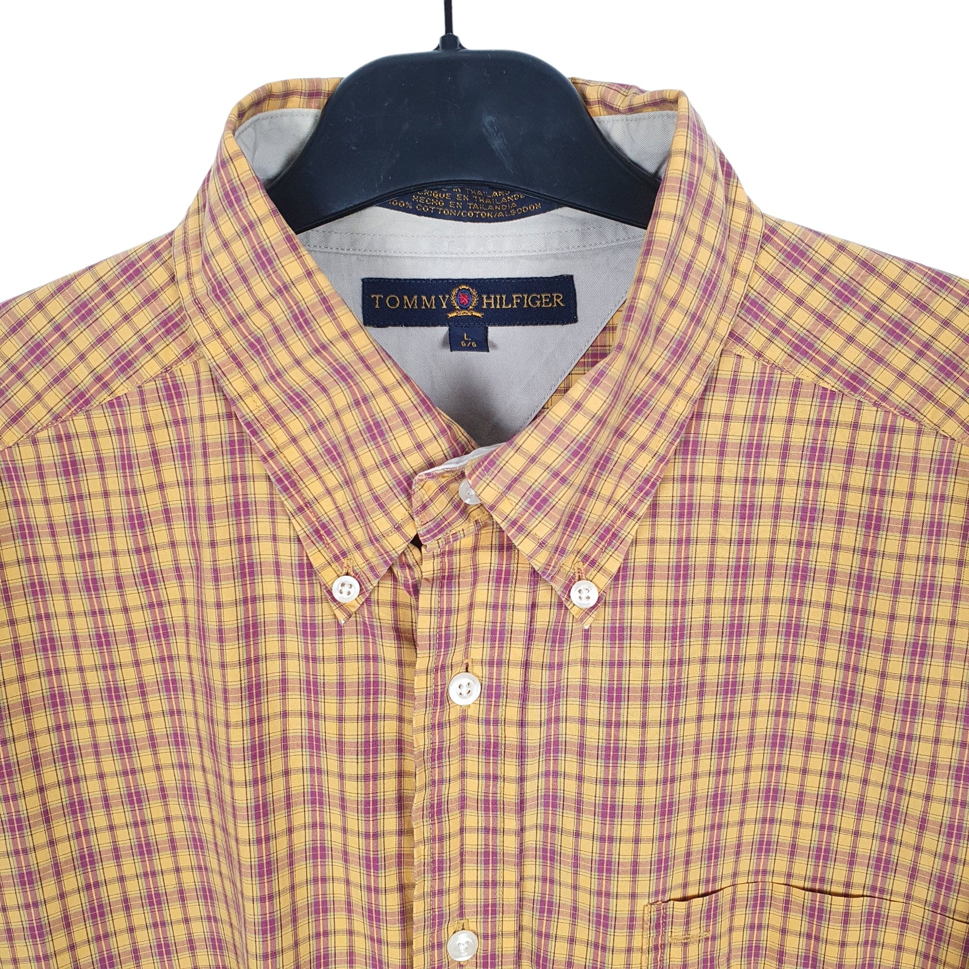 Tommy Hilfiger Long Sleeve Regular Fit Check Shirt Orange