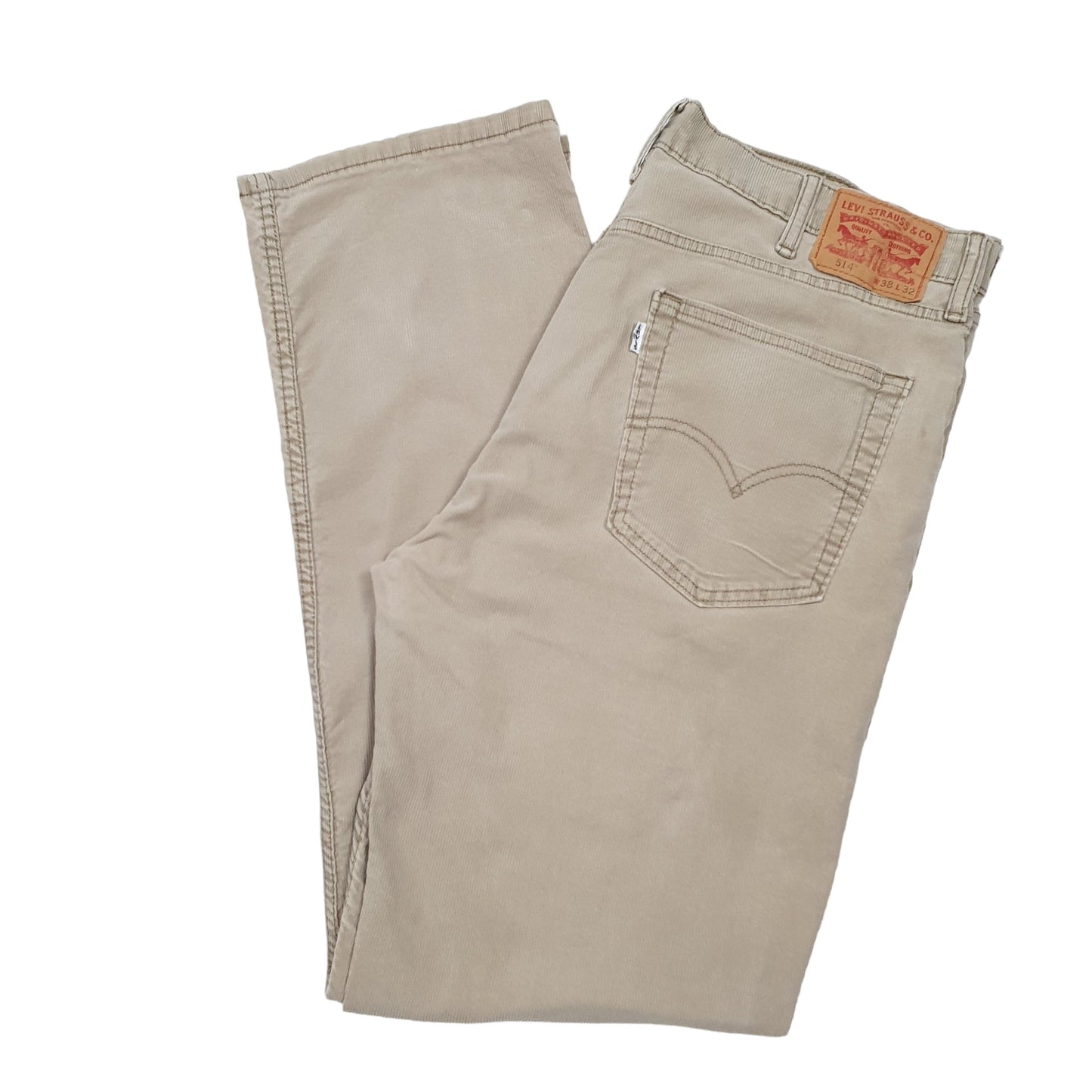 Mens Beige Levis 514 Corduroy Trousers
