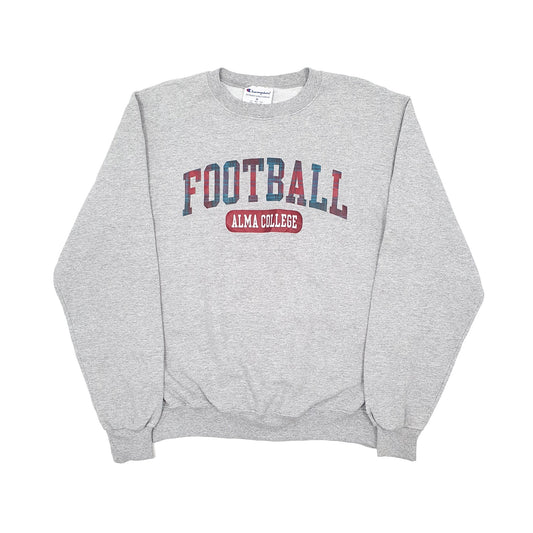 Mens Grey Champion Alma College USA Football Crewneck Jumper