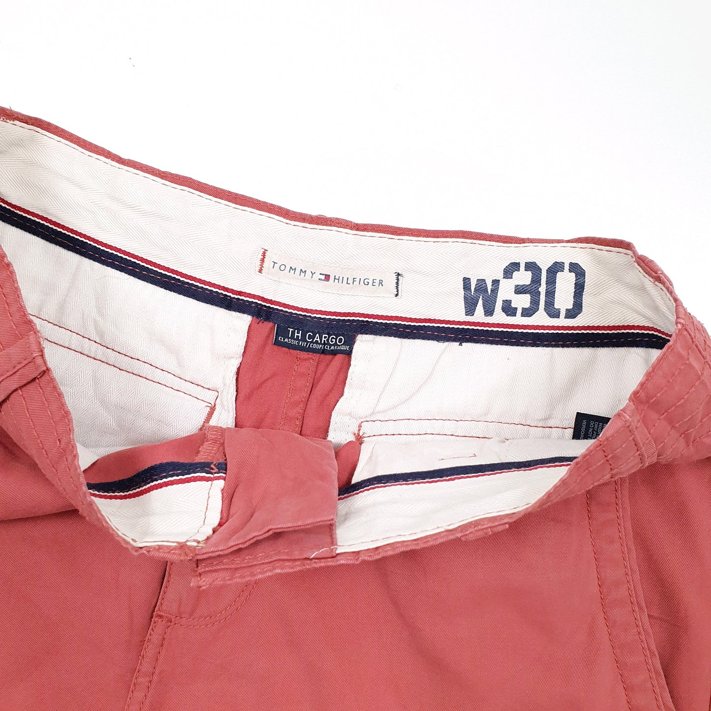 Tommy Hifiger Combat Salmon Cargo Workwear Shorts W30