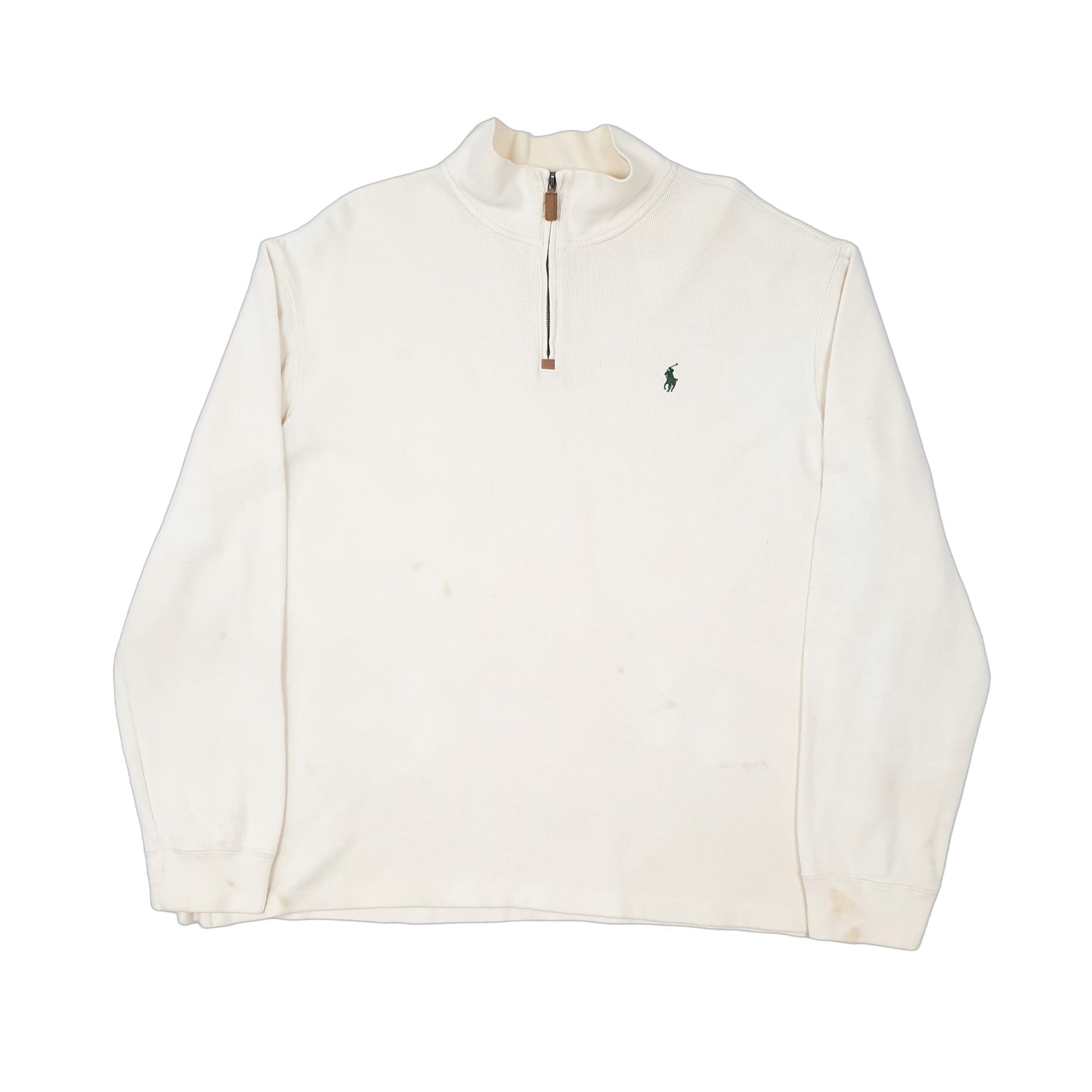 Mens Cream Polo Ralph Lauren  Quarter Zip Jumper
