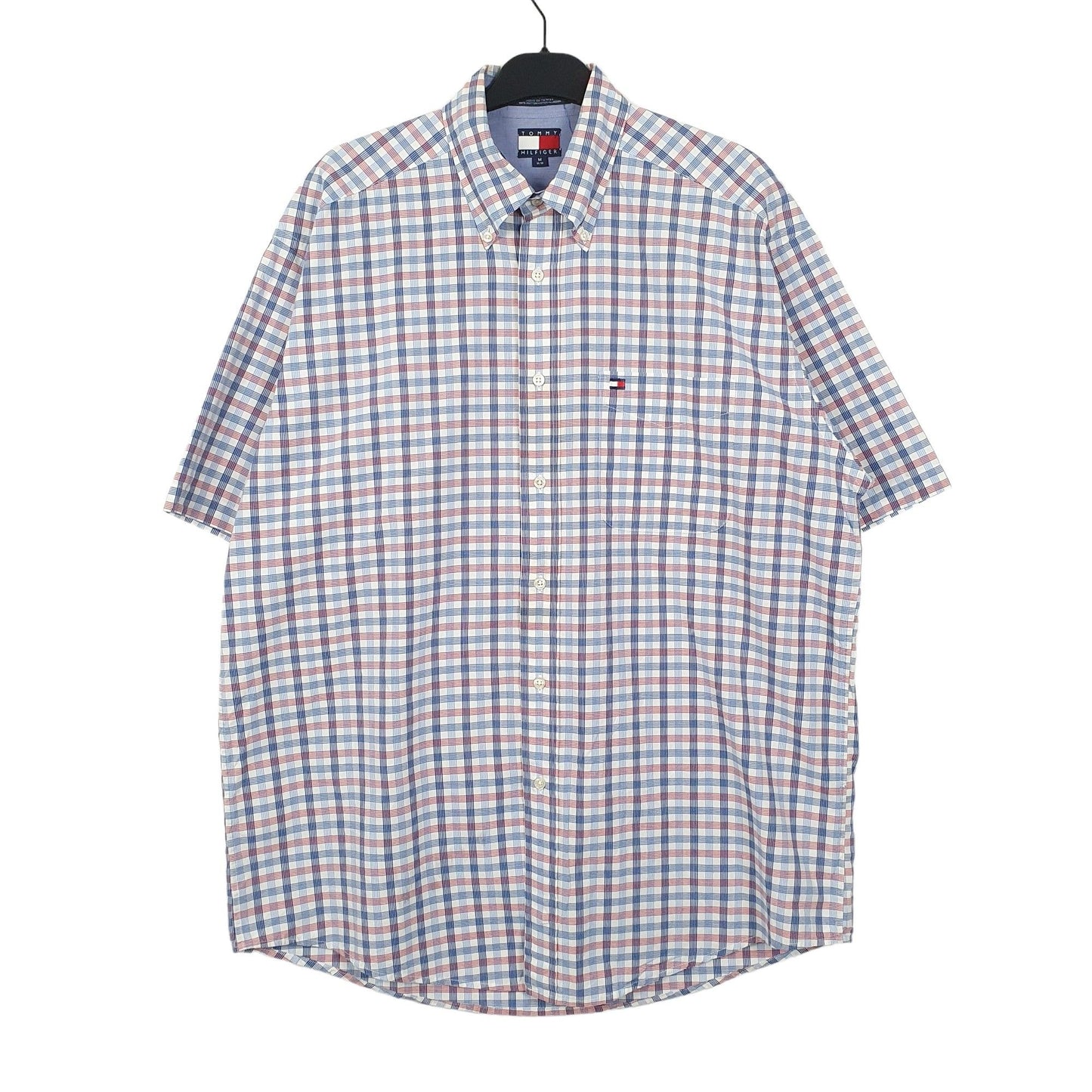 Tommy Hilfiger Short Sleeve Regular Fit Check Shirt Blue