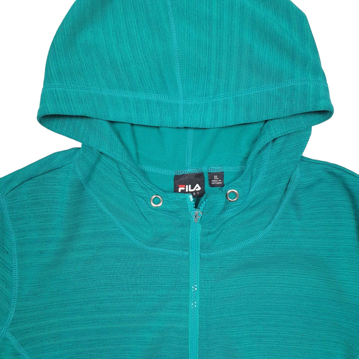 Womens Green Fila Active Running Sports Full Zip Jumper