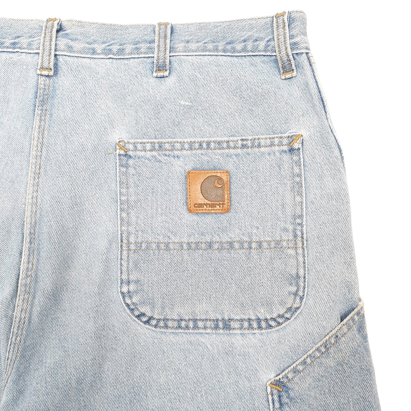 Mens Blue Carhartt Carpenter Workwear Denim Shorts