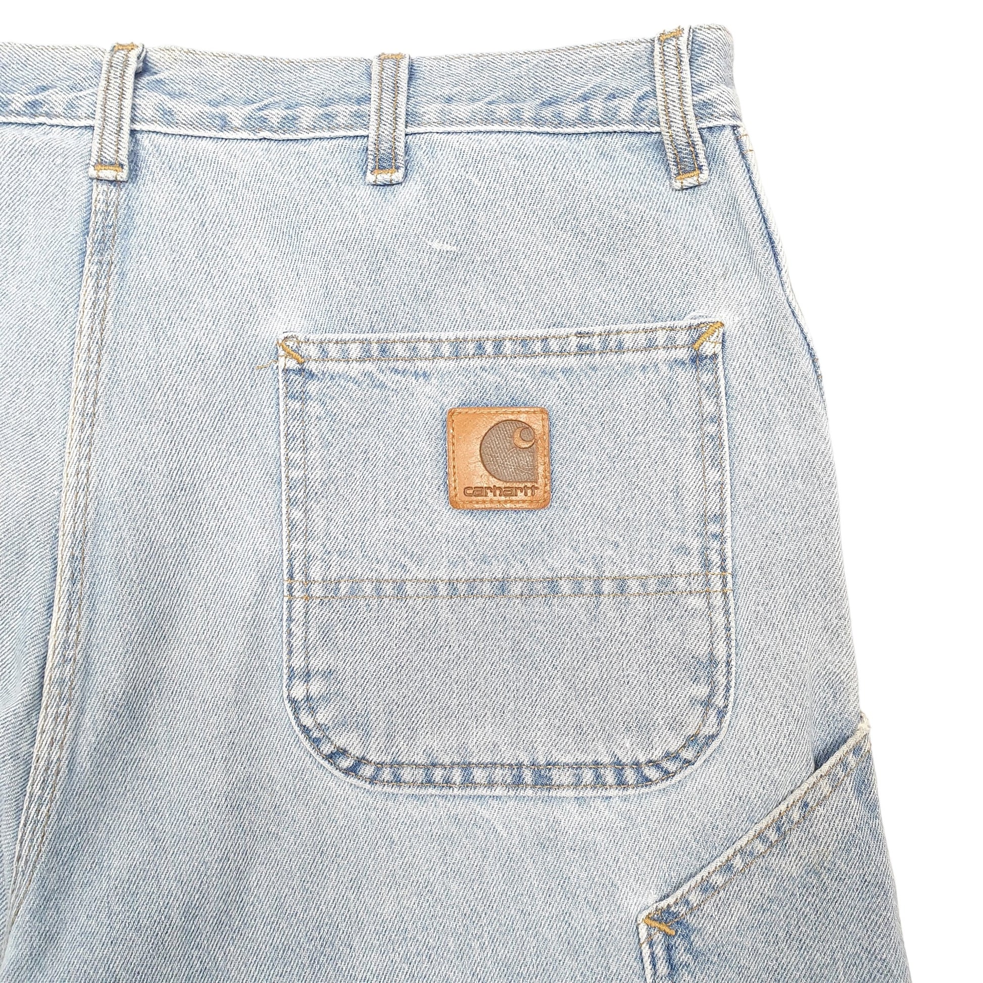 Mens Blue Carhartt Carpenter Workwear Denim Shorts
