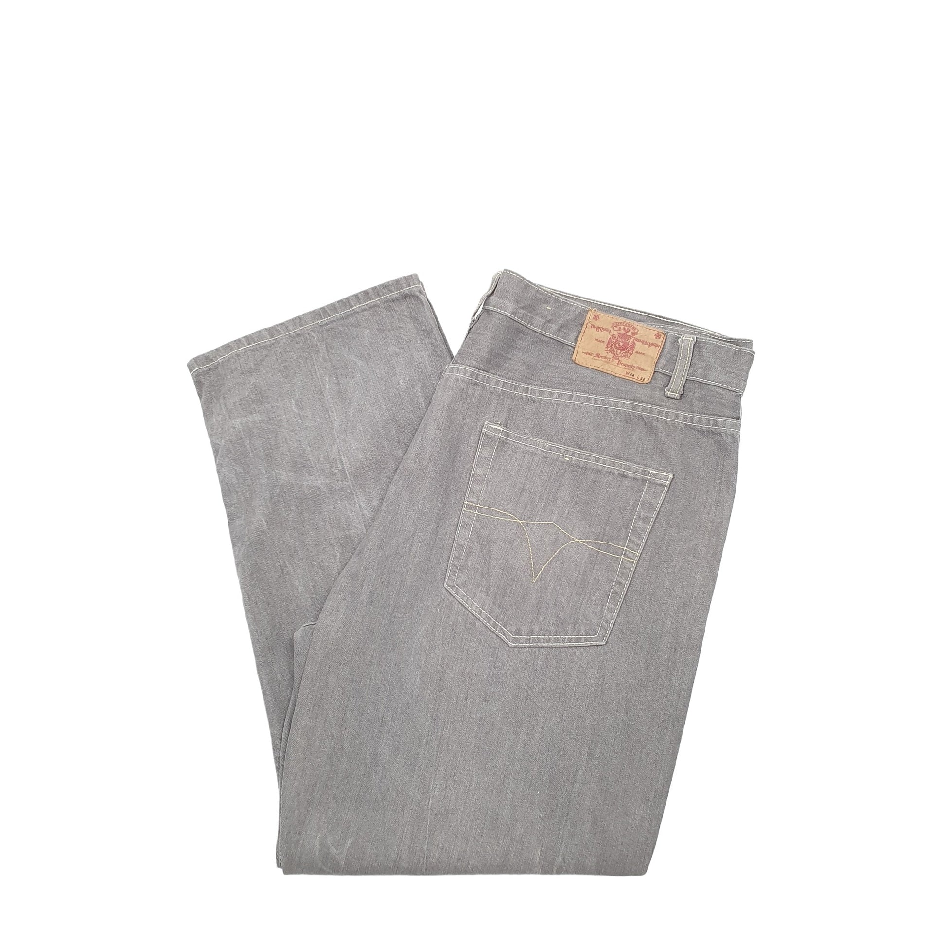Members Property Relaxed Straight Fit Jeans W42 L32 Grey