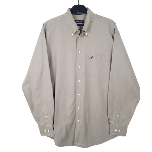 Nautica Vintage Oxford Long Sleeve Regular Fit Shirt Grey