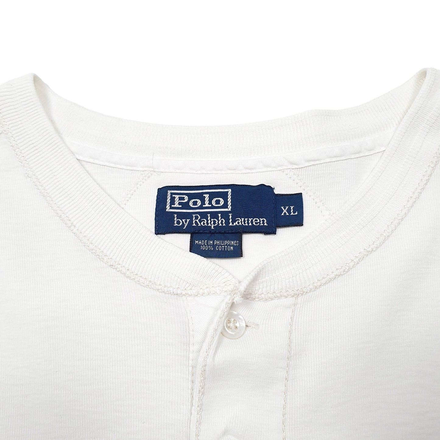 Mens White Polo Ralph Lauren Henley Short Sleeve T Shirt