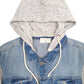 Womens Blue Shana Hoodie trucker Denim Jacket Coat