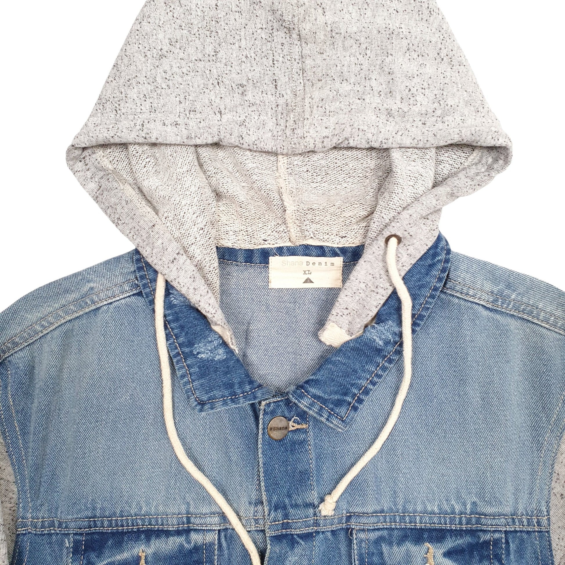 Womens Blue Shana Hoodie trucker Denim Jacket Coat