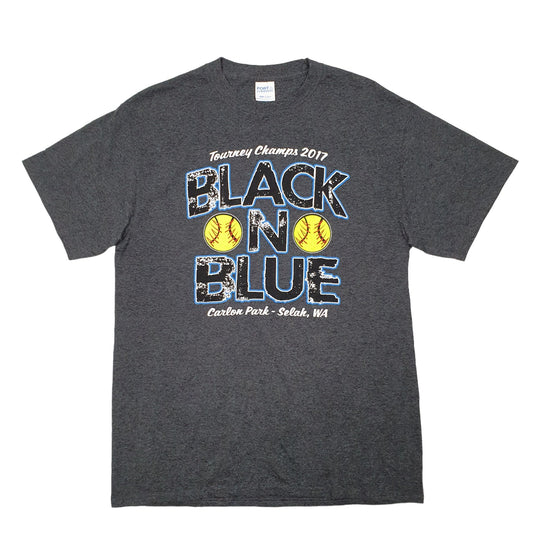 Port & Company Black N' Blue Tourney Champs 2017 Short Sleeve T Shirt Grey