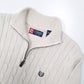 Ralph Lauren Chaps Cable Knit Quarter Zip S Cream