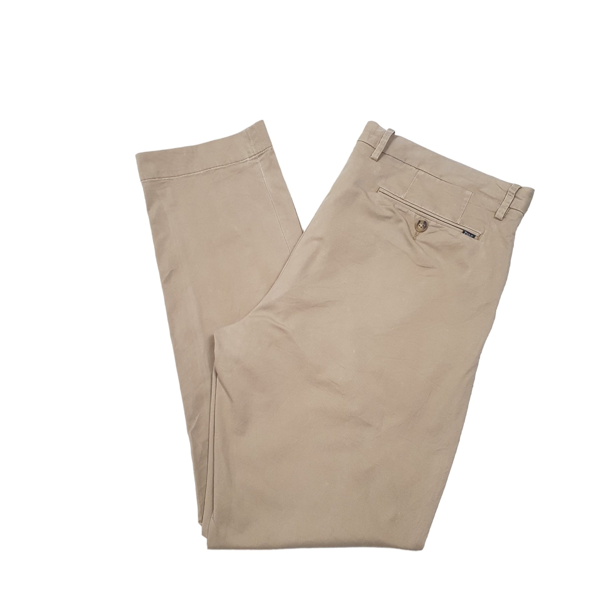 Mens Beige Polo Ralph Lauren Stretch Slim Fit Chino Trousers