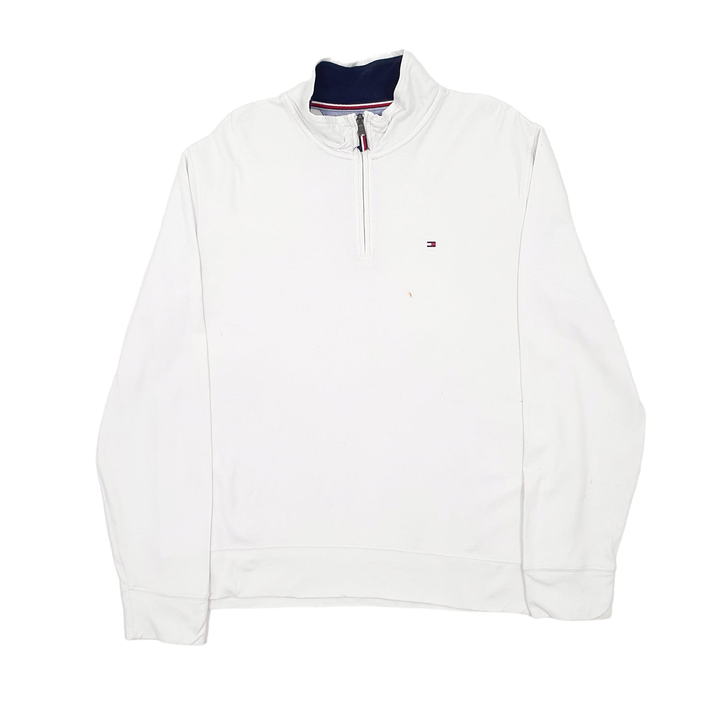 Mens White Tommy Hilfiger  Quarter Zip Jumper