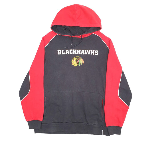 Mens Black Reebok Chicago Blackhawks NHL USA Hockey Face Off Hoodie Jumper