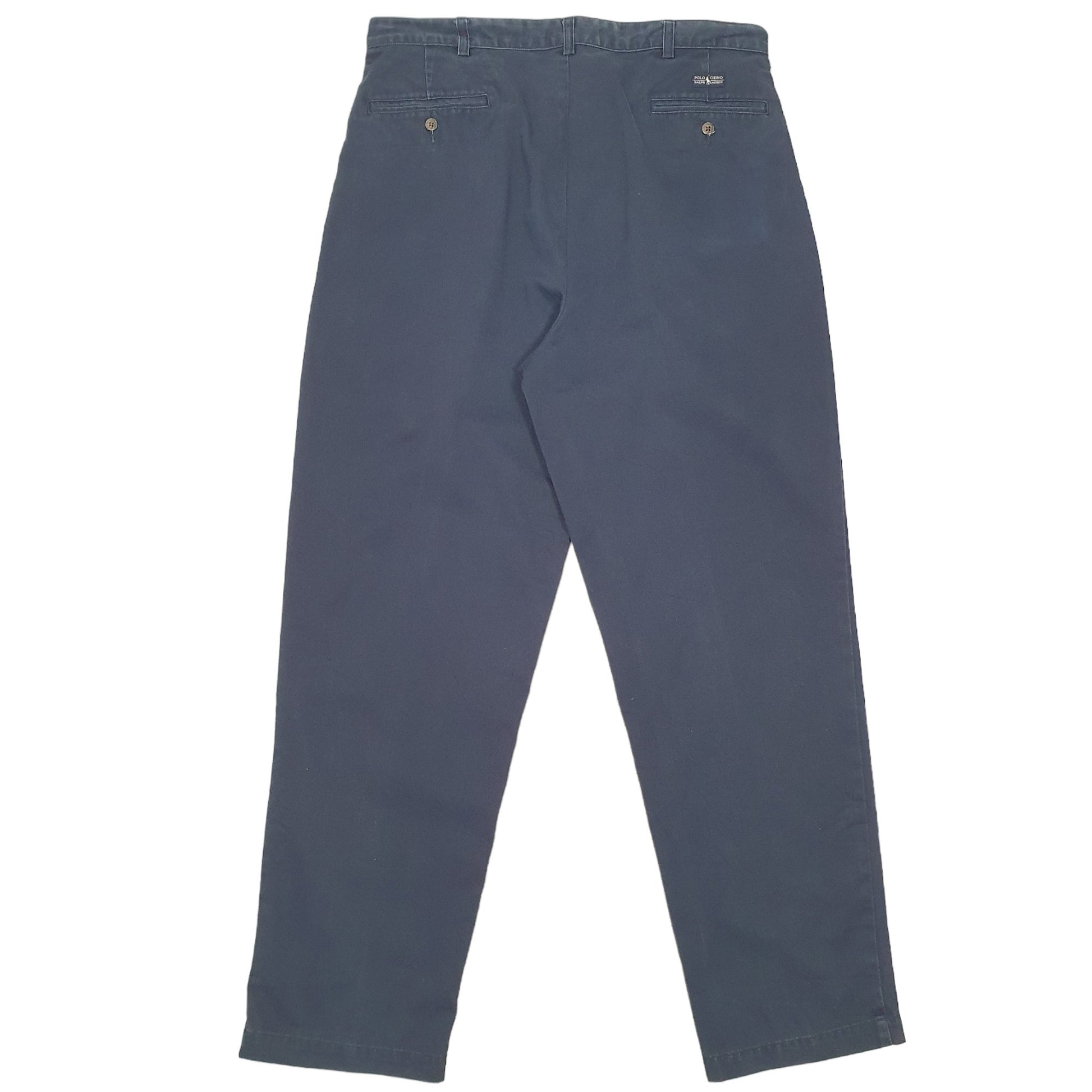 Mens Navy Polo Ralph Lauren Double Pleated Chino Trousers