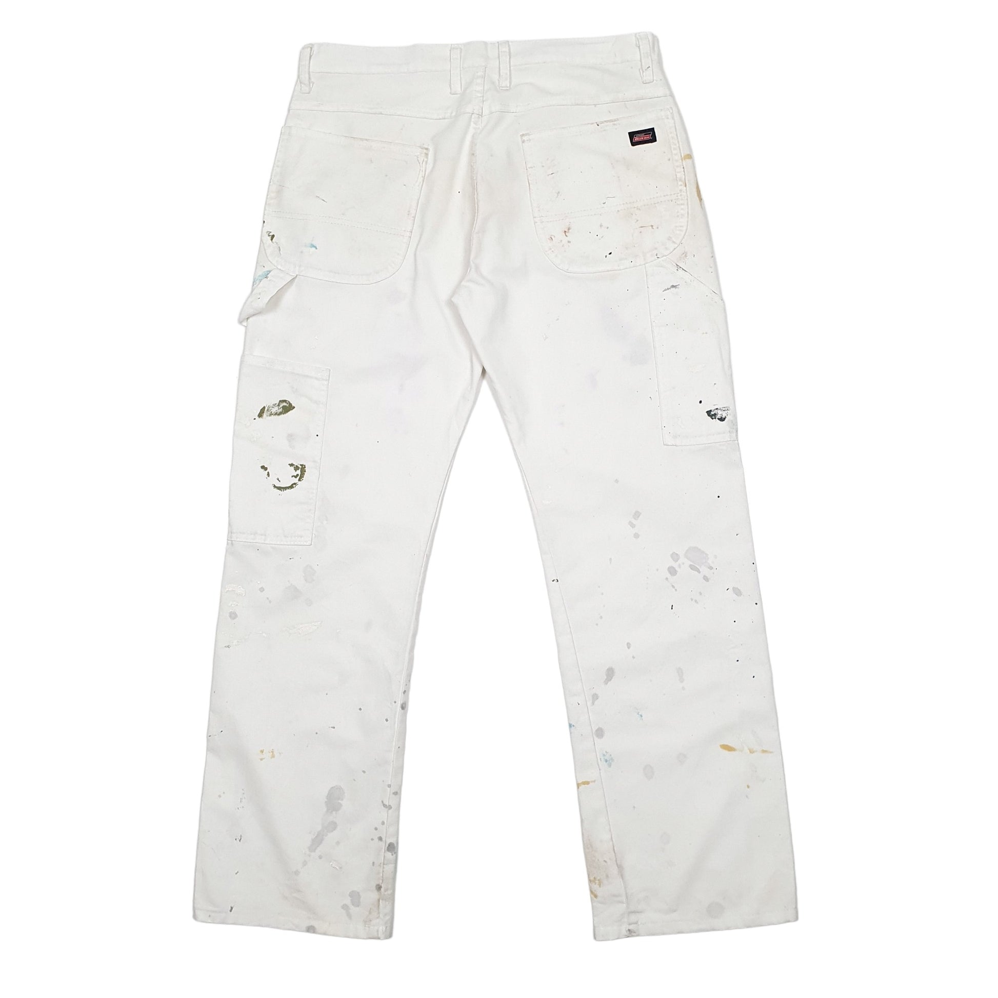 Mens White Dickies  Carpenter Trousers