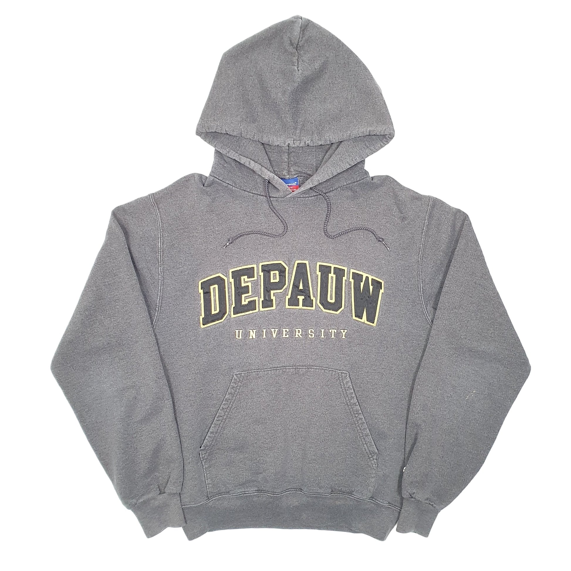 Mens Grey Champion Depauw University USA Hoodie Jumper