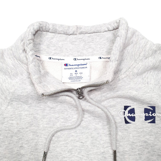 Womens Grey Champion Crop Short Workout Quarter Zip Jumper