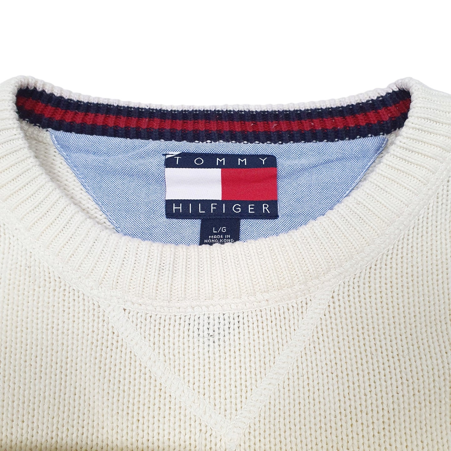 Mens Cream Tommy Hilfiger  Crewneck Jumper