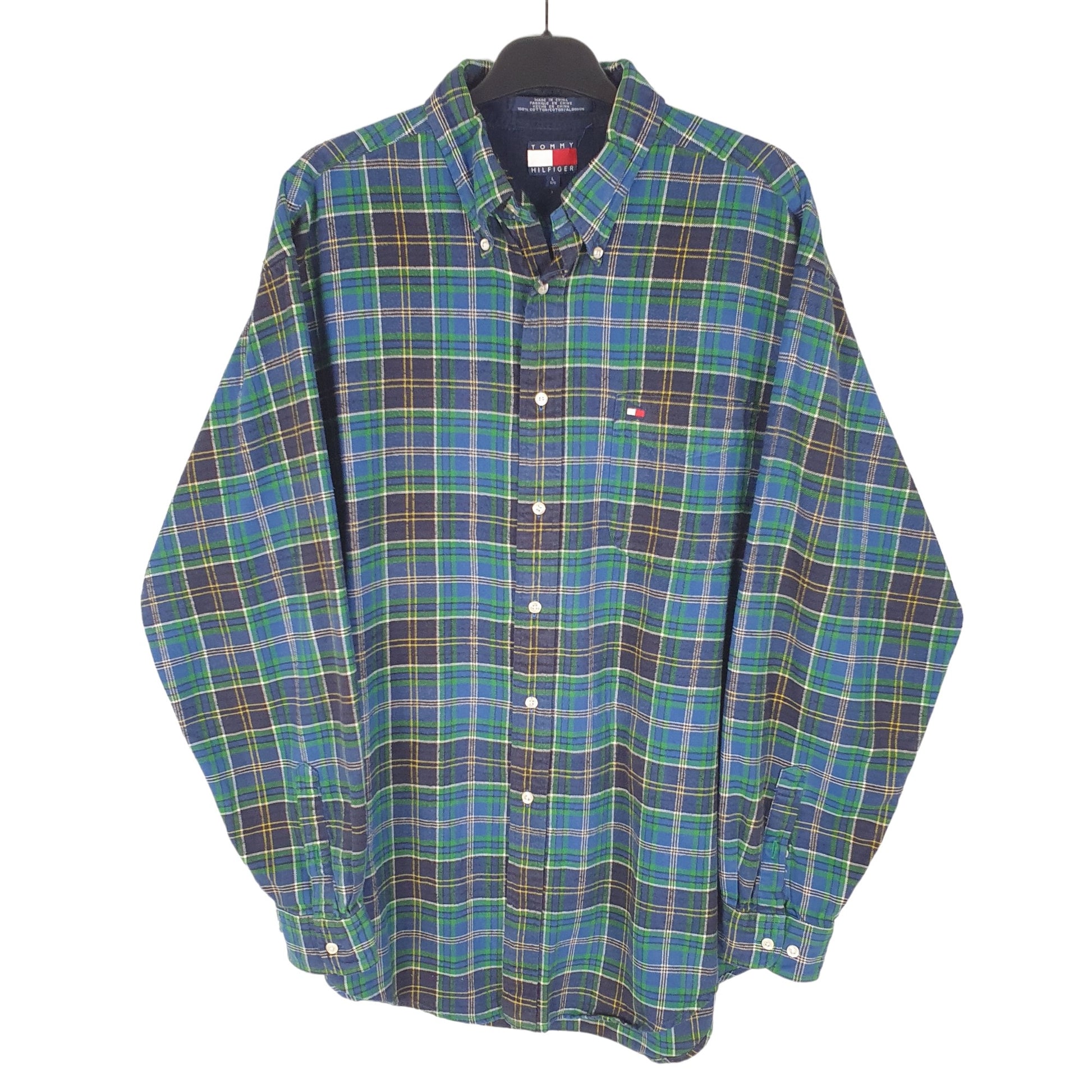 Tommy Hilfiger Flannel Long Sleeve Regular Fit Check Shirt Green