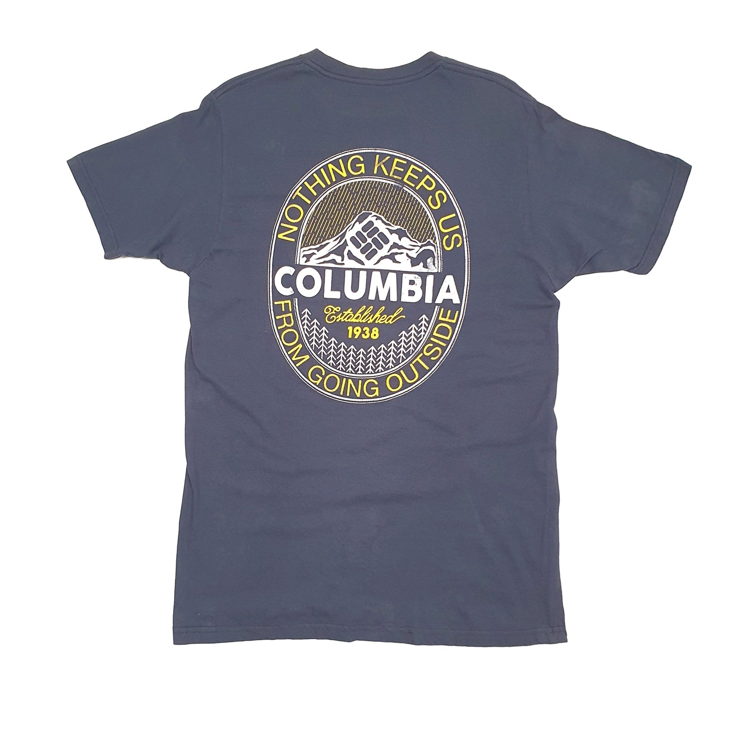 Mens Navy Columbia Sportswear  Short Sleeve T Shirt