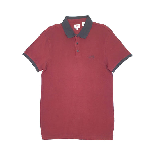 Levis Short Sleeve Polo Shirt Burgundy