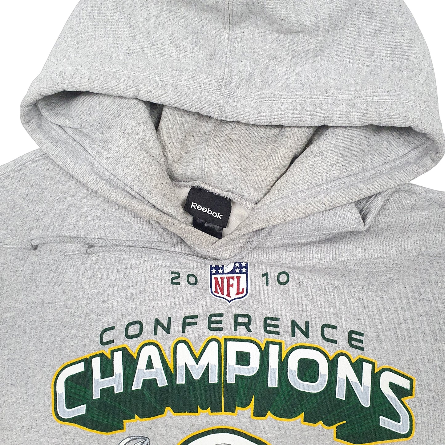 Mens Grey NFL 2010 Superbowl Champions Green Bay Packers Football Hoodie Jumper