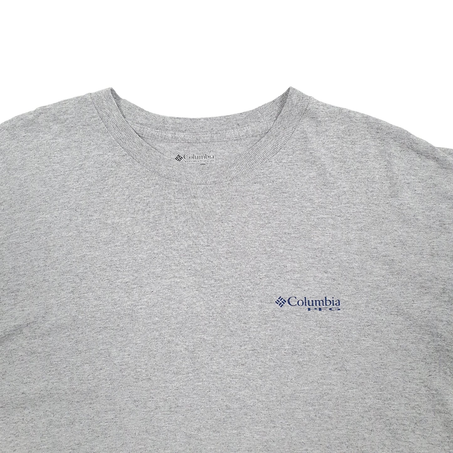 Mens Grey Columbia Sportswear PFG Performance Fishing Gear Short Sleeve T Shirt