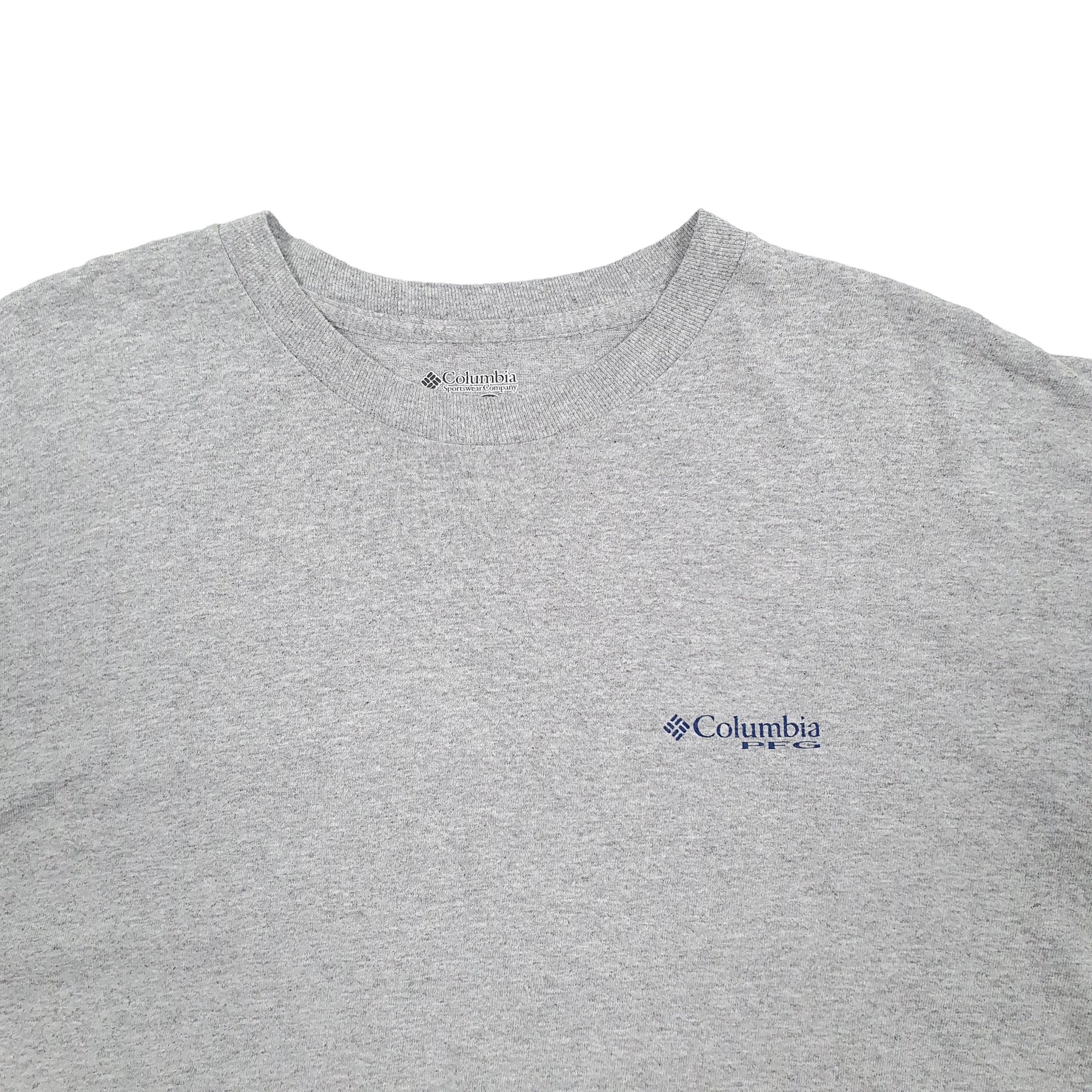 Mens Grey Columbia Sportswear PFG Performance Fishing Gear Short Sleeve T Shirt