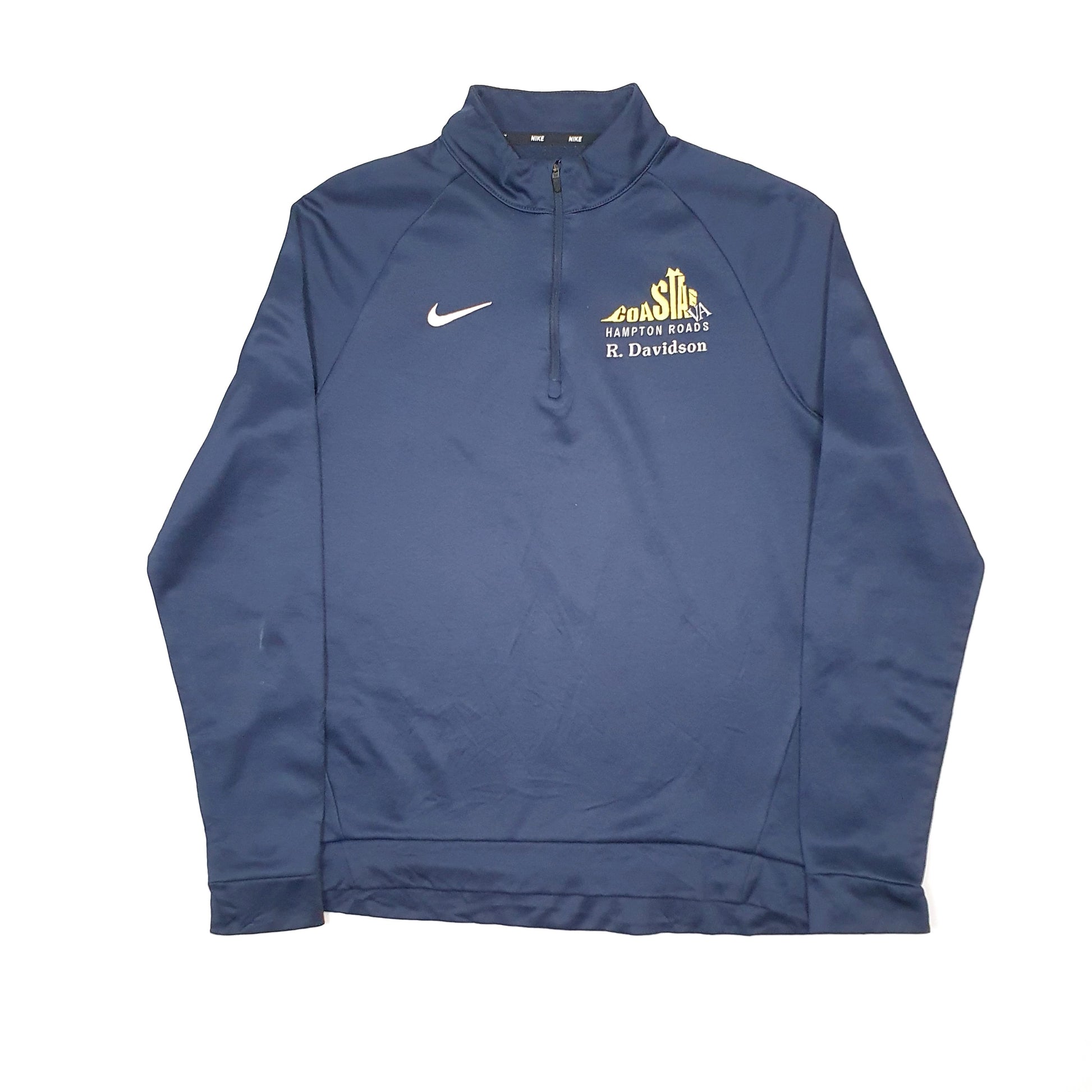 Mens Navy Nike Dri Fit Quarter Zip Jumper