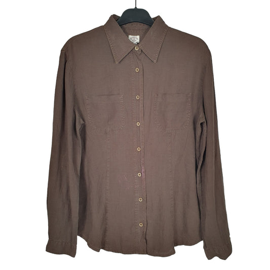 Armani Long Sleeve Regular Fit Shirt Brown