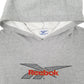 Mens Grey Reebok Spellout Vintage Hoodie Jumper