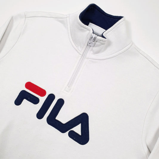 Fila Spellout Quarter Zip S White