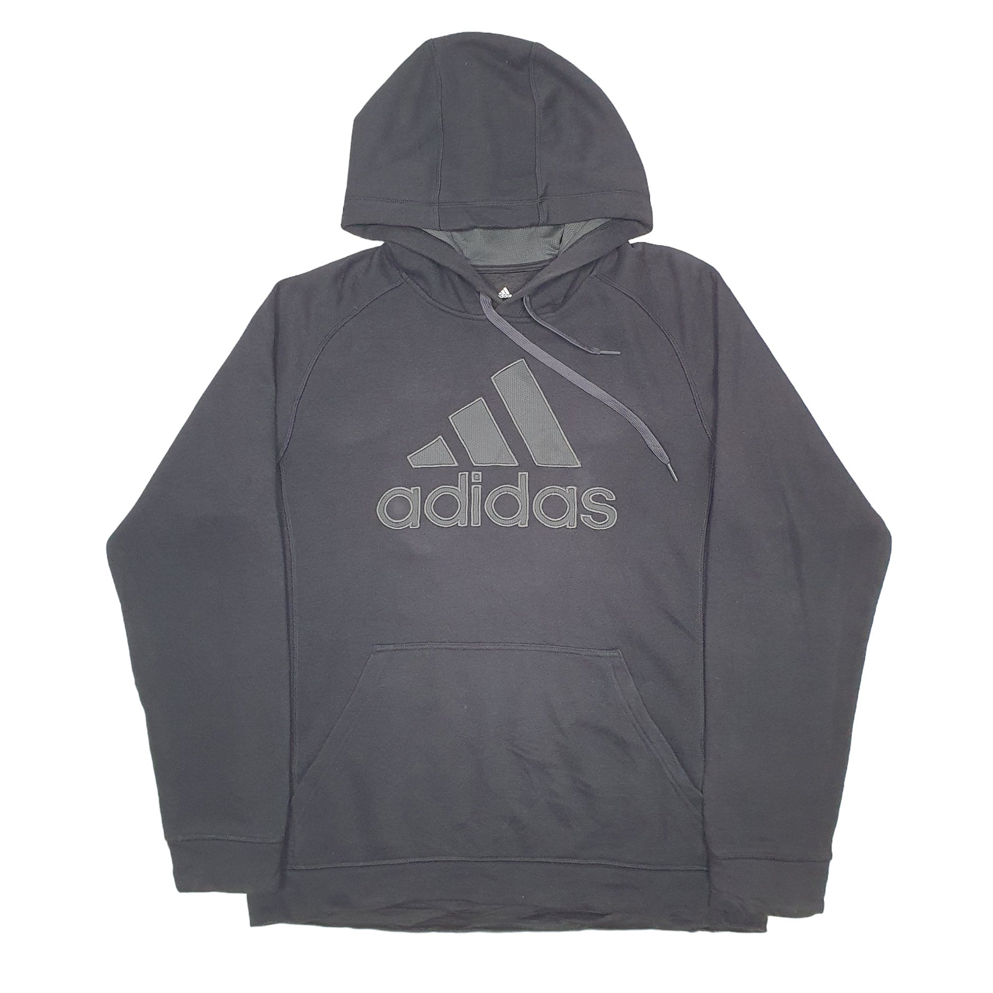 Mens Black Adidas Spellout Hoodie Jumper