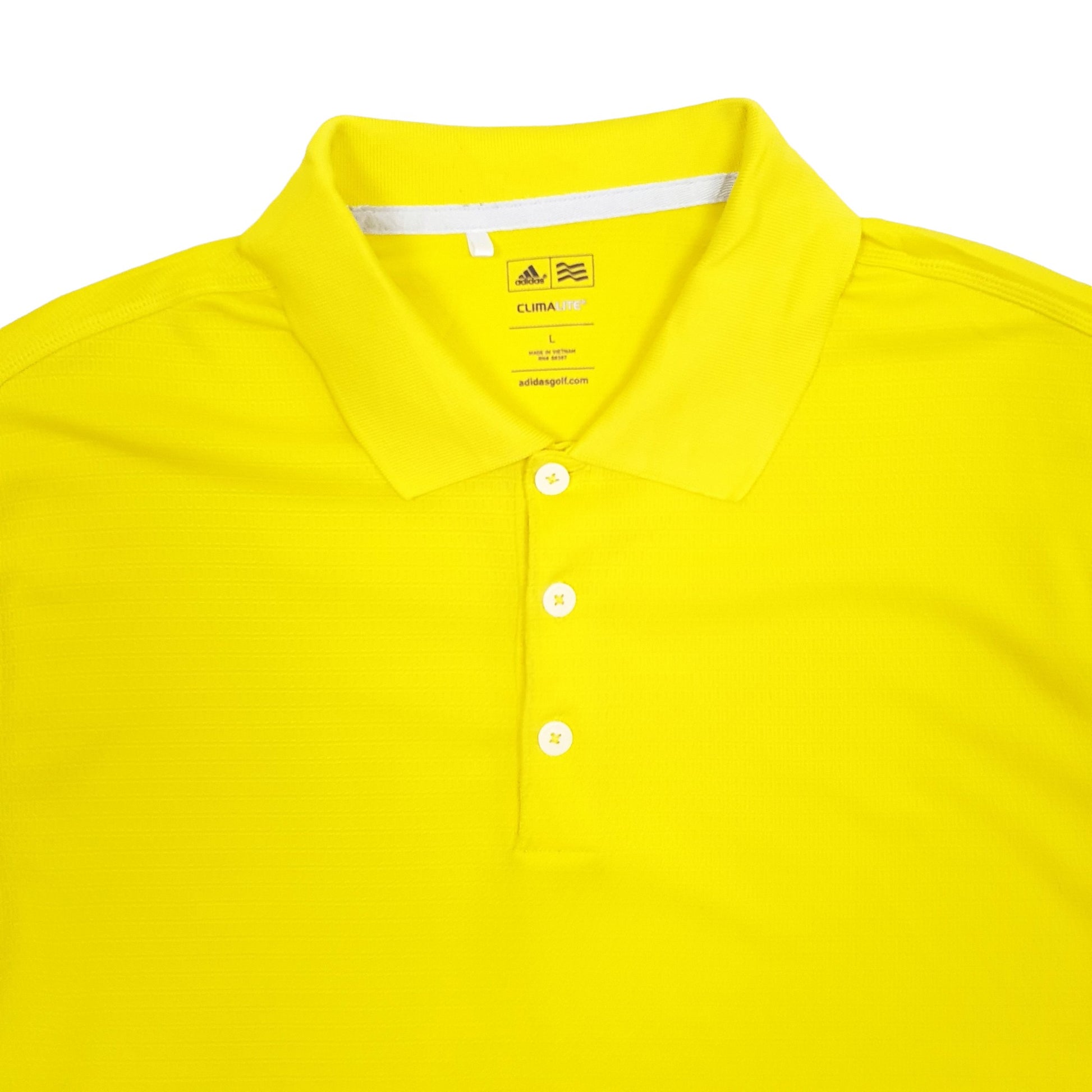 Adidas Short Sleeve Polyester Polo Shirt Yellow