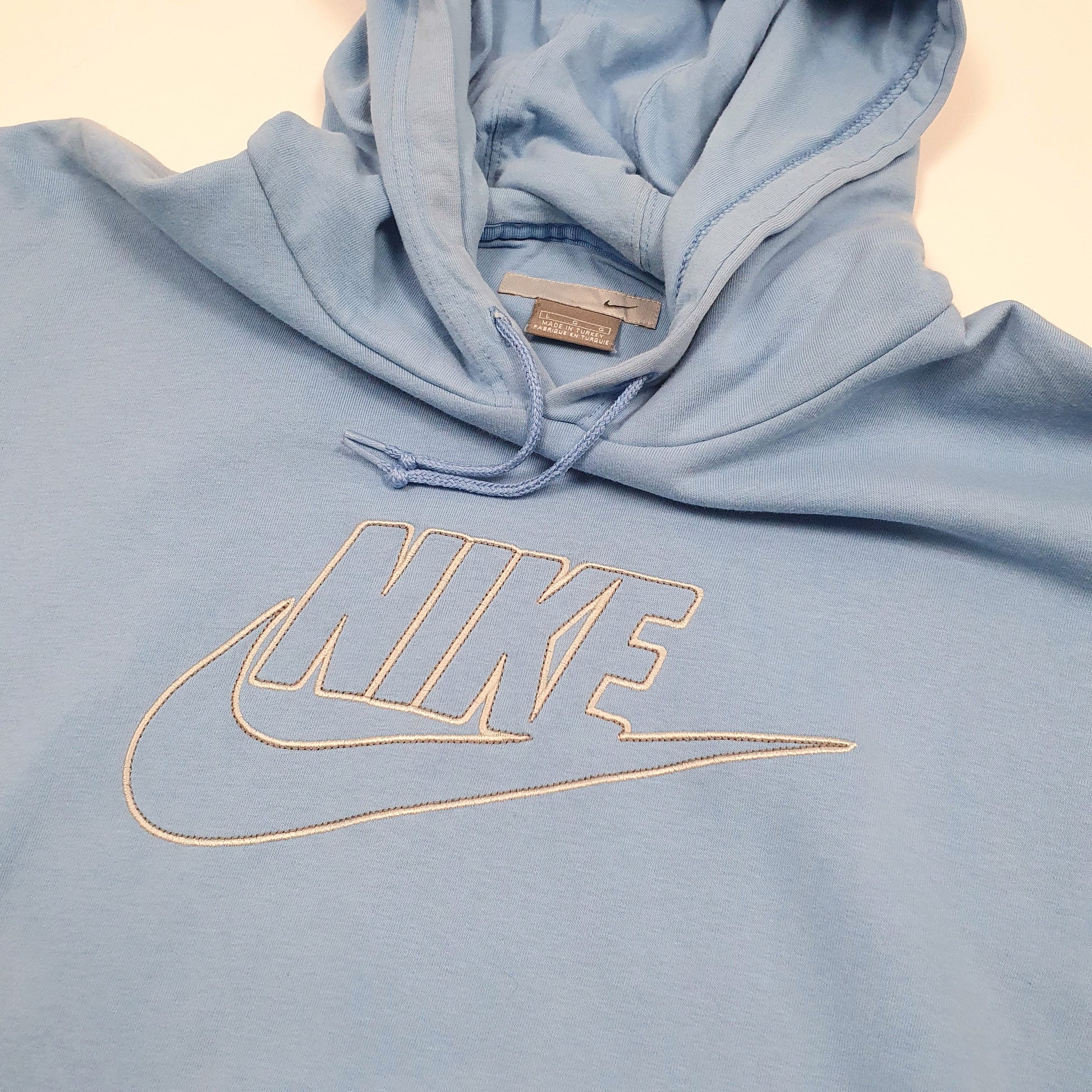 Nike Spellout Hoodie L Blue