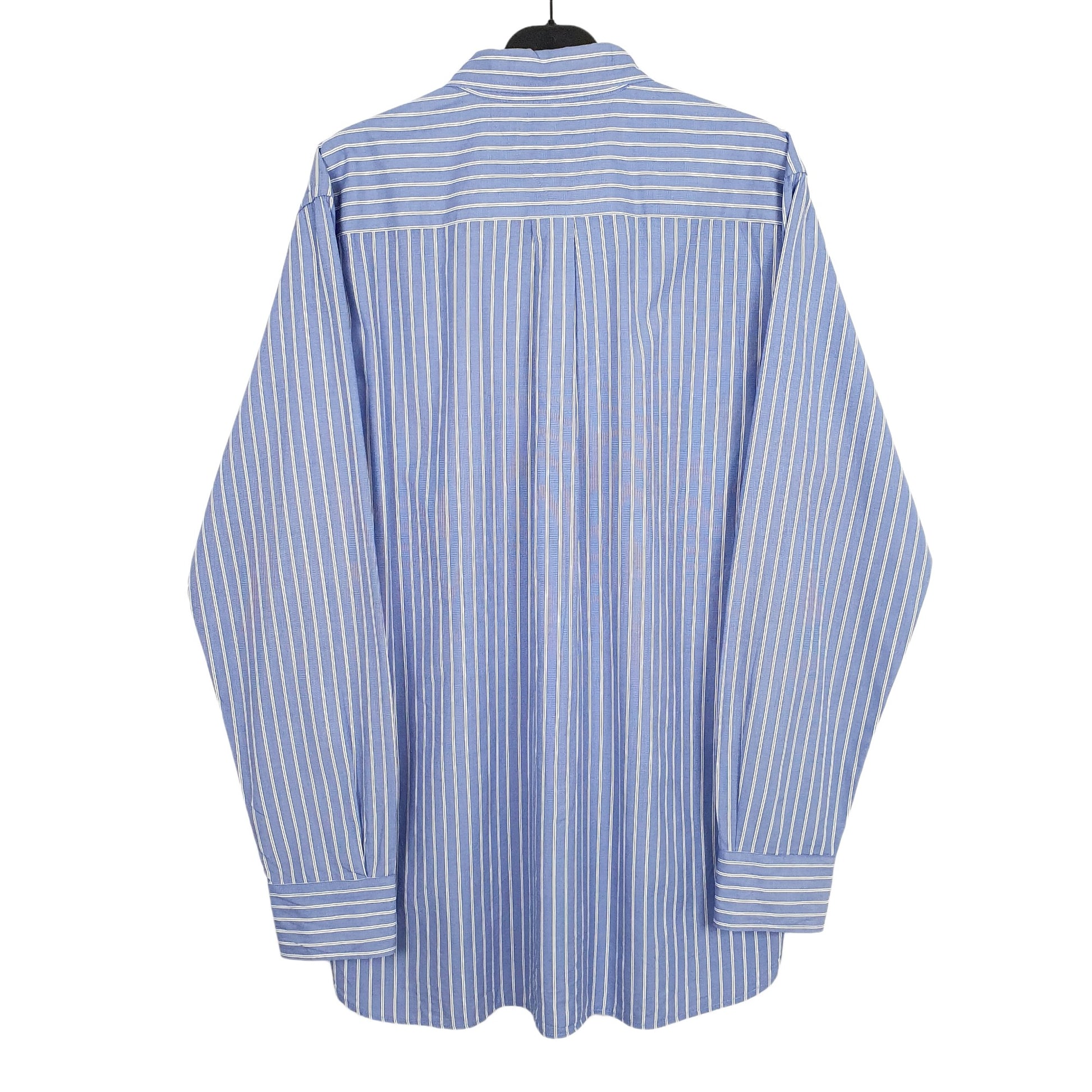 Tommy Hilfiger Long Sleeve Custom Fit Pinstripe Shirt Blue