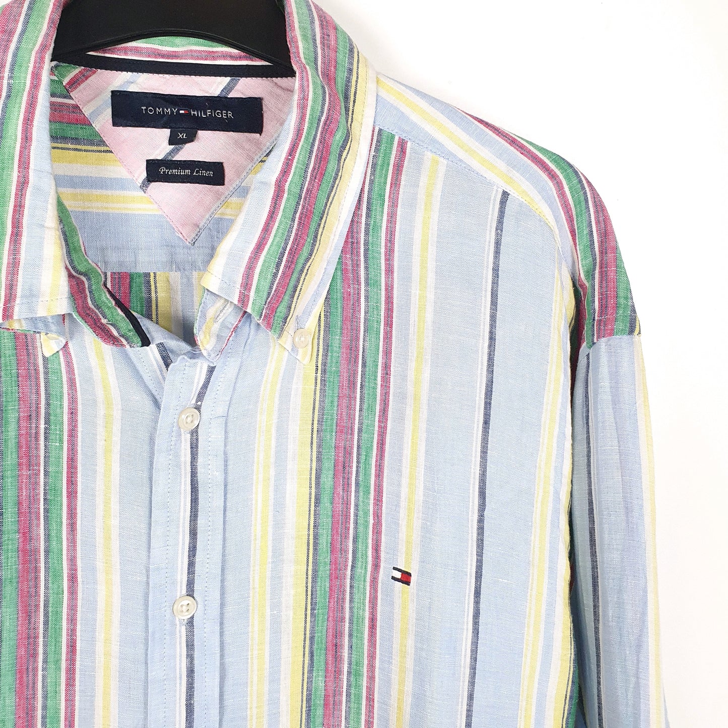 Tommy Hilfiger Long Sleeve Regular Fit Striped Linen Shirt