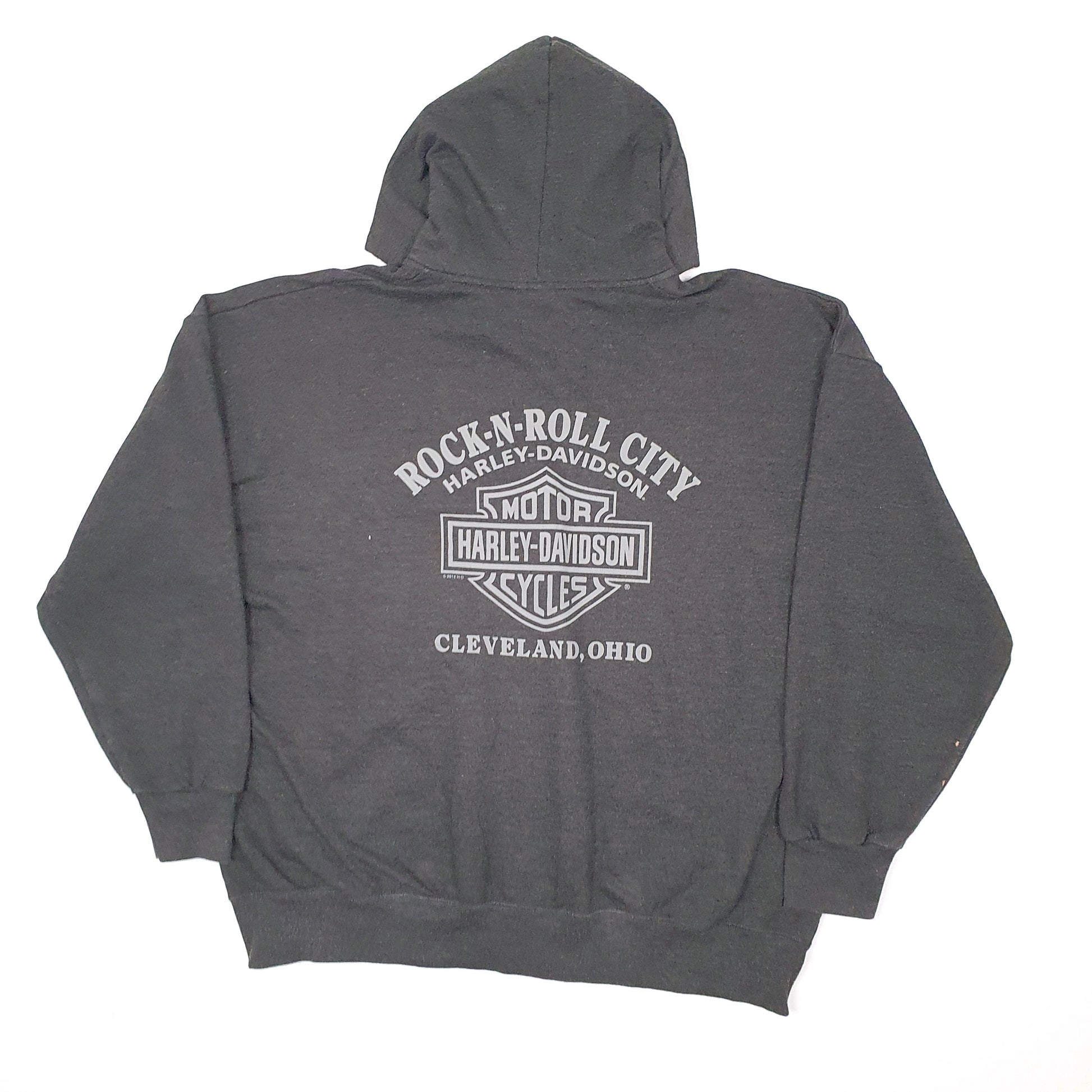Mens Grey Harley Davidson Motorcycles Ohio Full Zip Jumper
